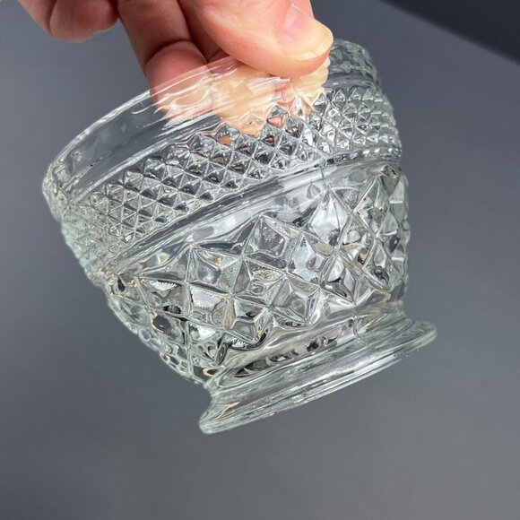 Vintage Anchor Hocking Glass Wexford Sugar Bowl Jar With Lid Candy - Picture 2 of 6